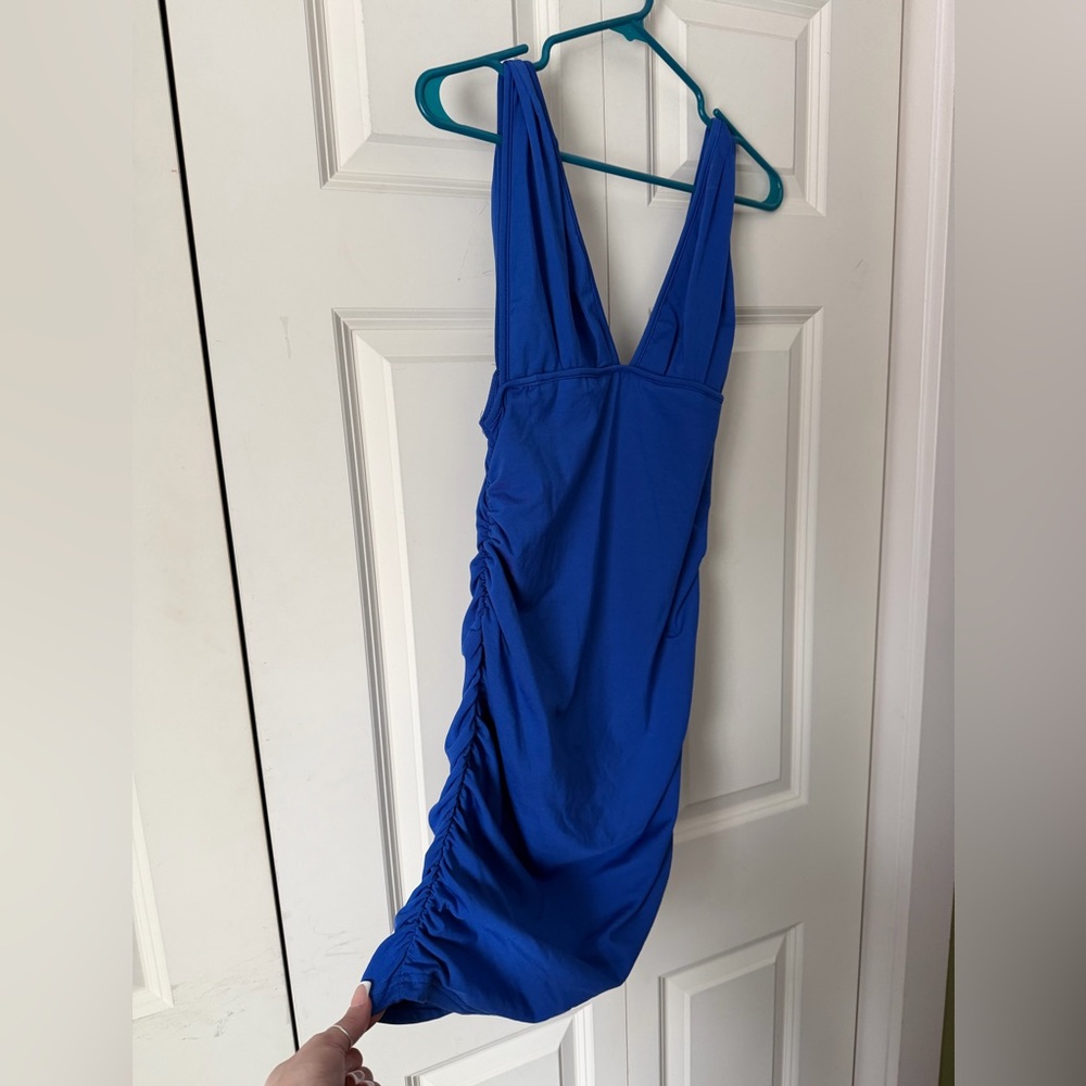 Vibrant Blue Ruched Dress